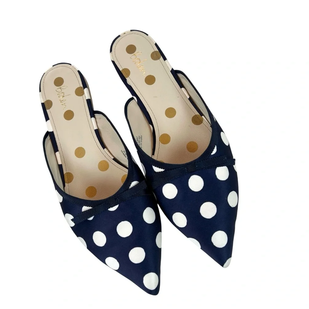 Boden Polka Dot Pointed Toe Slip On Flats - Picture 4 of 12